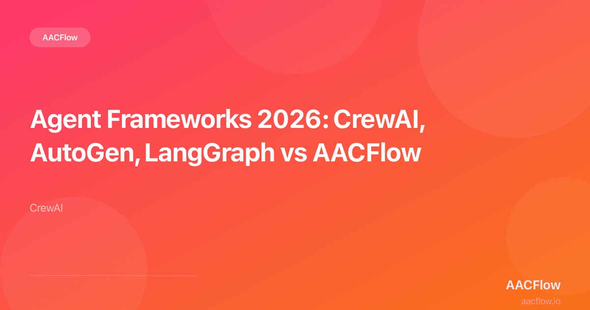 Agent Frameworks 2026: CrewAI, AutoGen, LangGraph vs AACFlow