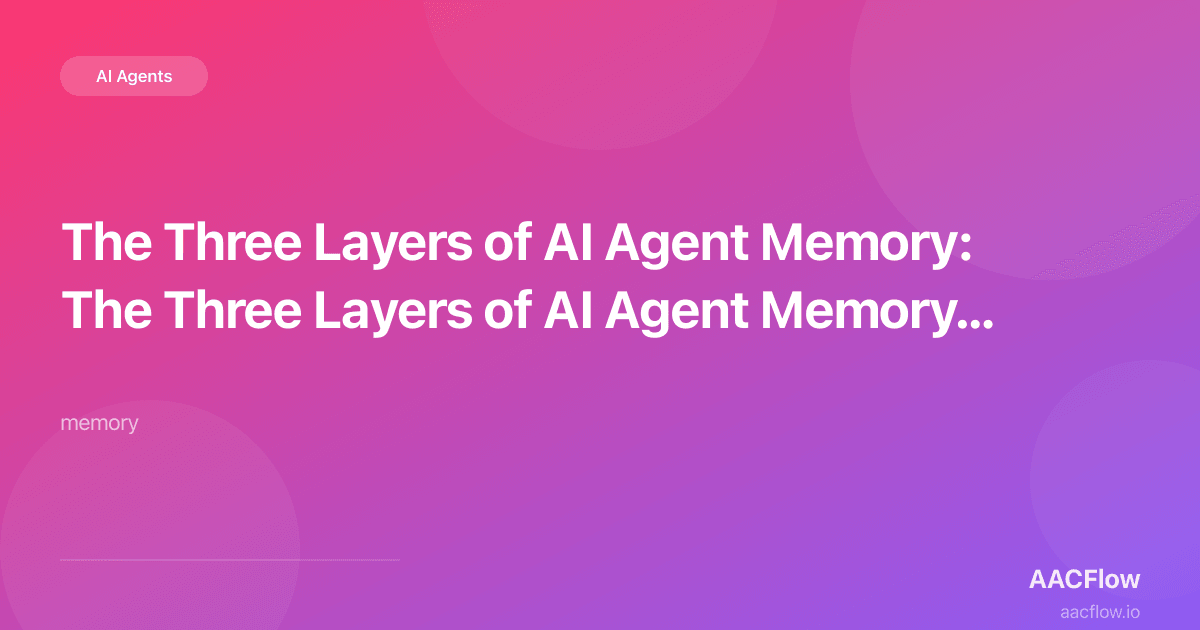 The Three Layers of AI Agent Memory: How AACFlow Agents Remember, Learn, and Grow Smarter Over Time