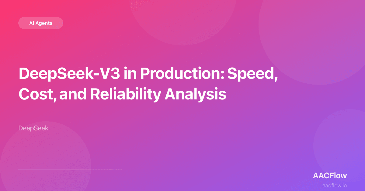DeepSeek-V3 in Production: Speed, Cost, and Reliability Analysis