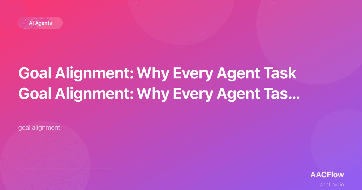 Goal Alignment: Why Every Agent Task Should Trace Back to a Business Objective