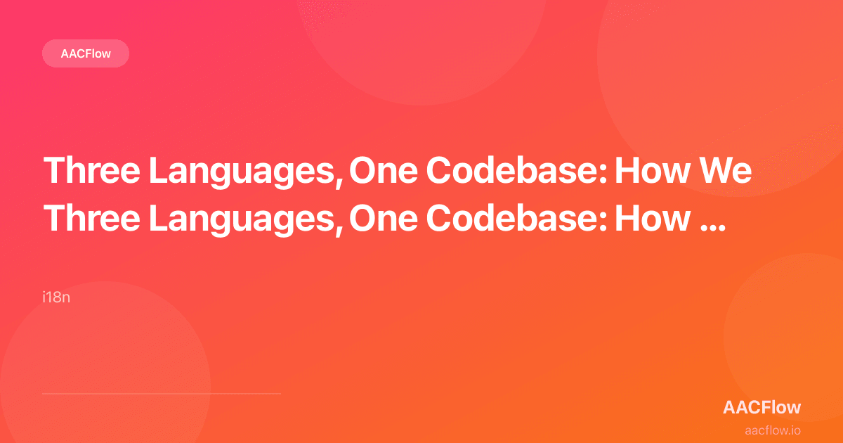Three Languages, One Codebase: How We Built AACFlow's Internationalization to Ship in Russian, English and German Simultaneously