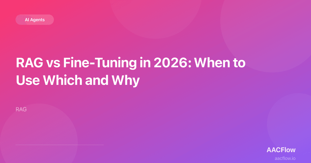 RAG vs Fine-Tuning in 2026: When to Use Which and Why