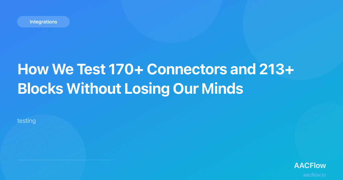How We Test 170+ Connectors and 213+ Blocks Without Losing Our Minds