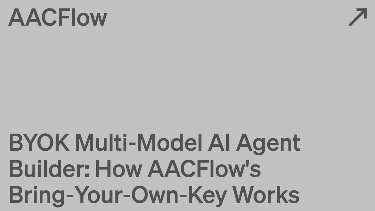 BYOK Multi-Model AI Agent Builder: How AACFlow's Bring-Your-Own-Key Works